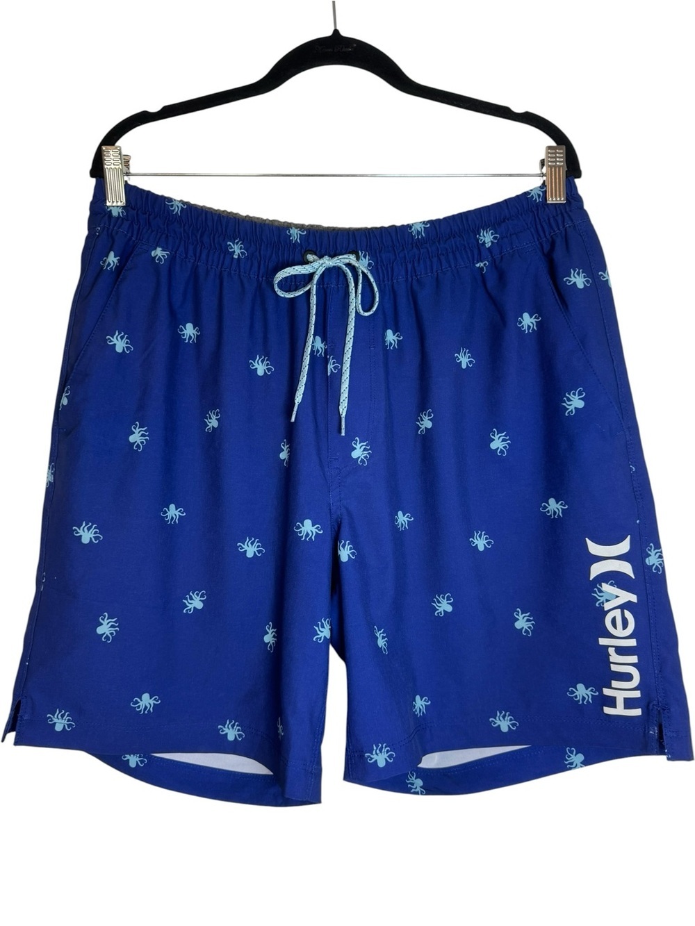 Hurley Men’s Blue Swim Trunks  with Light Aqua Octopus Print Size XL